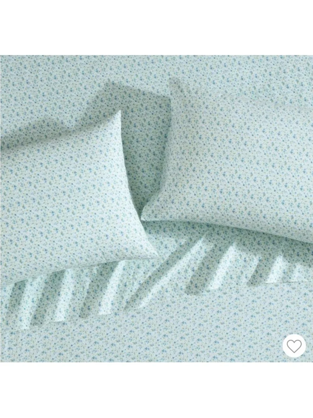 Laura Ashley Evie Full Blue Floral 100% Percale Cotton Sheet Set NWT